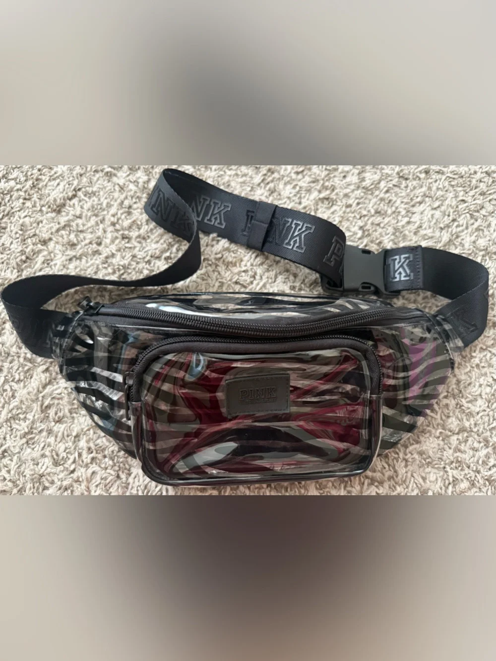 PINK Victoria's Secret PINK Diva Striped Fanny Pack (Rare)